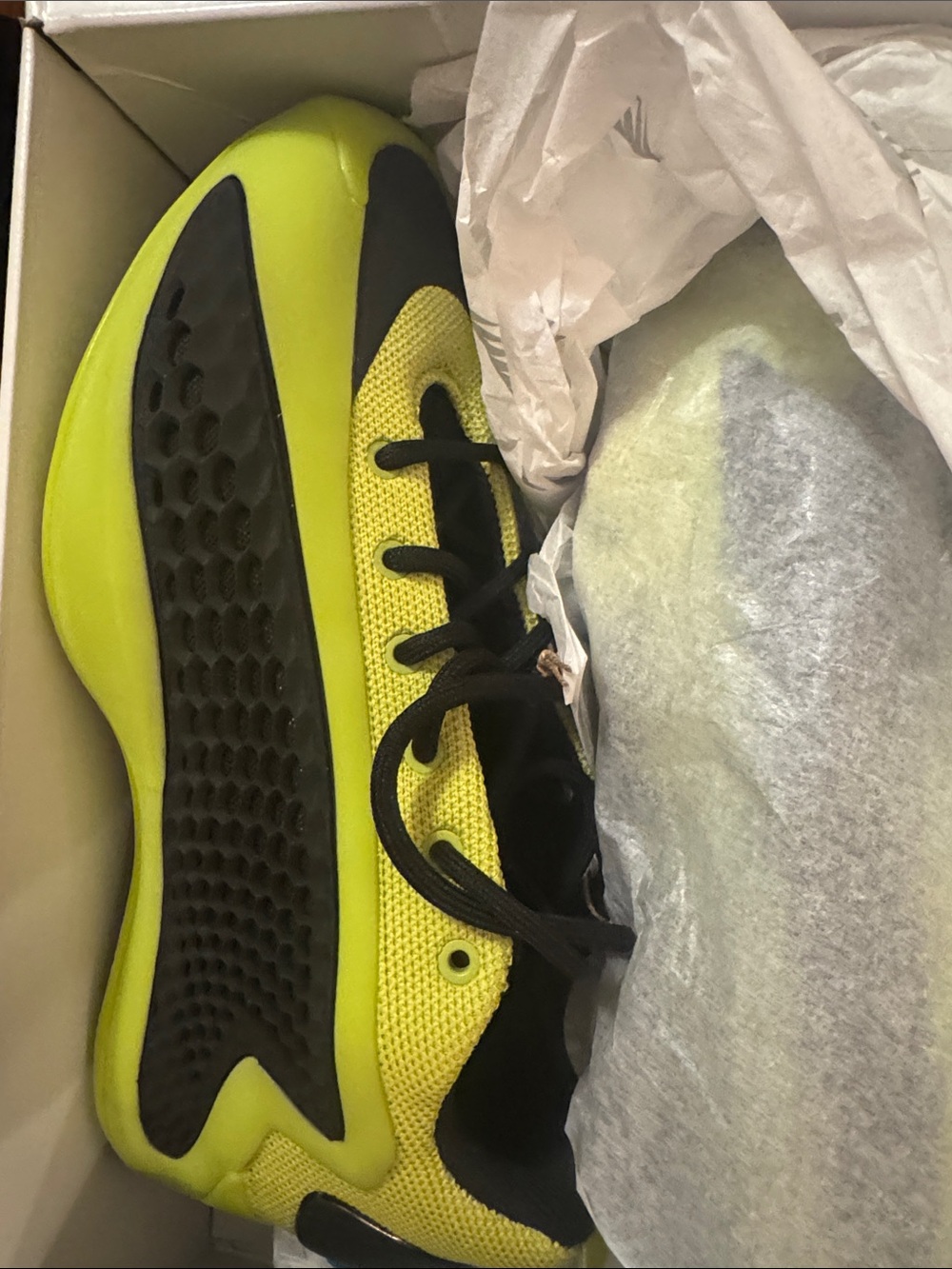 Adidas Men's Anthony Edwards Yellow and Black Athletic Sneakers
